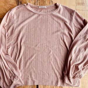 Carly Jean Women's Peachy Pink Ribbed Top